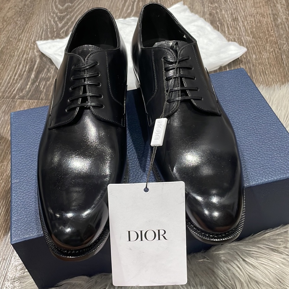 DIOR DERBY PATINA CALF BLACK SHOES - Picture 3 of 11